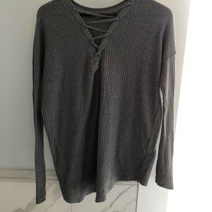 Grey thermal l/s top